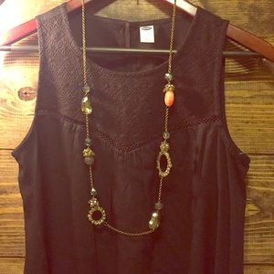 Black blouse with lace detailing